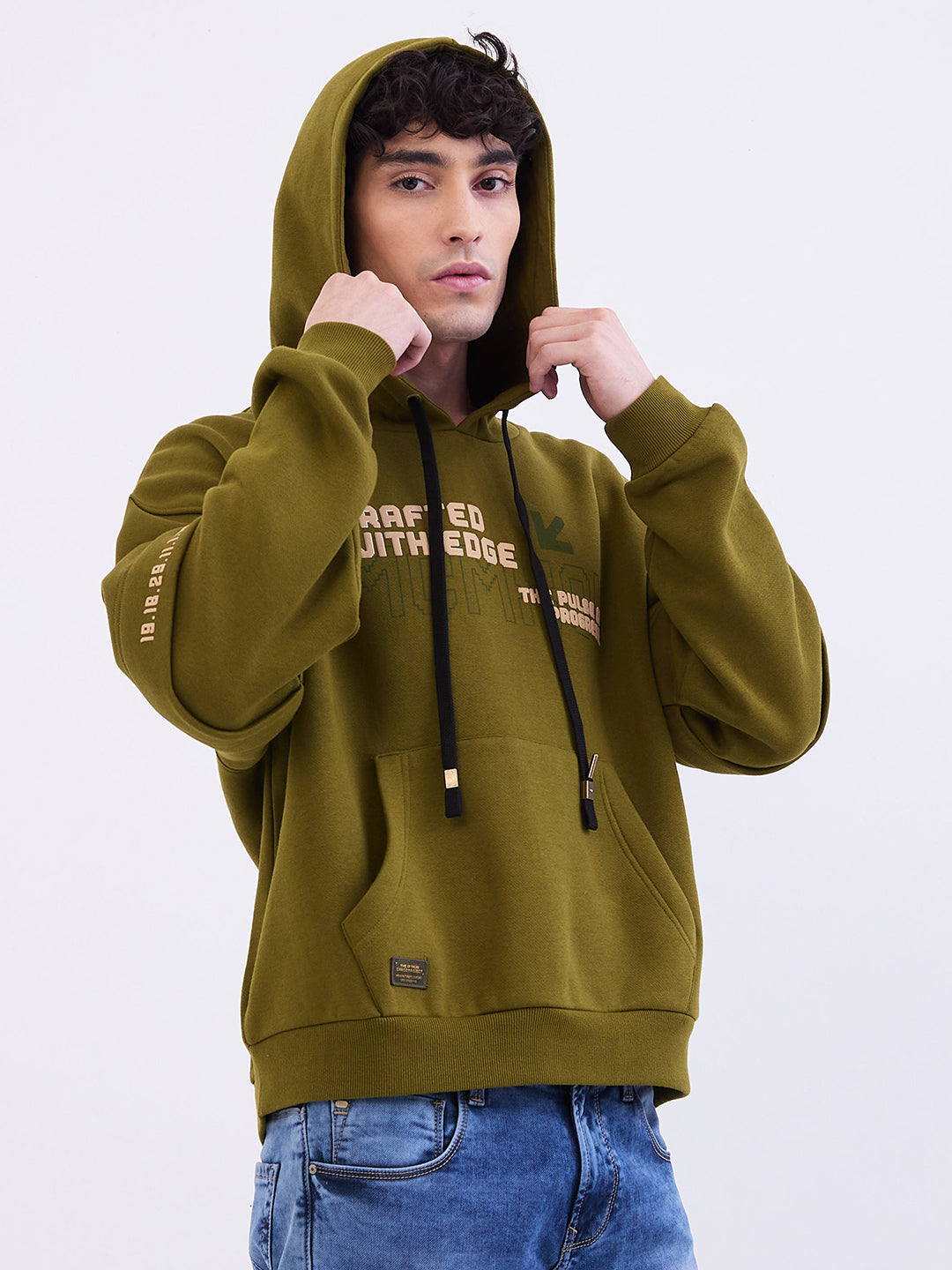 Spykar Avocado Green Regular Fit Casual Sweatshirts For Men
