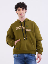Men Sweatshirt Green Regular Fit