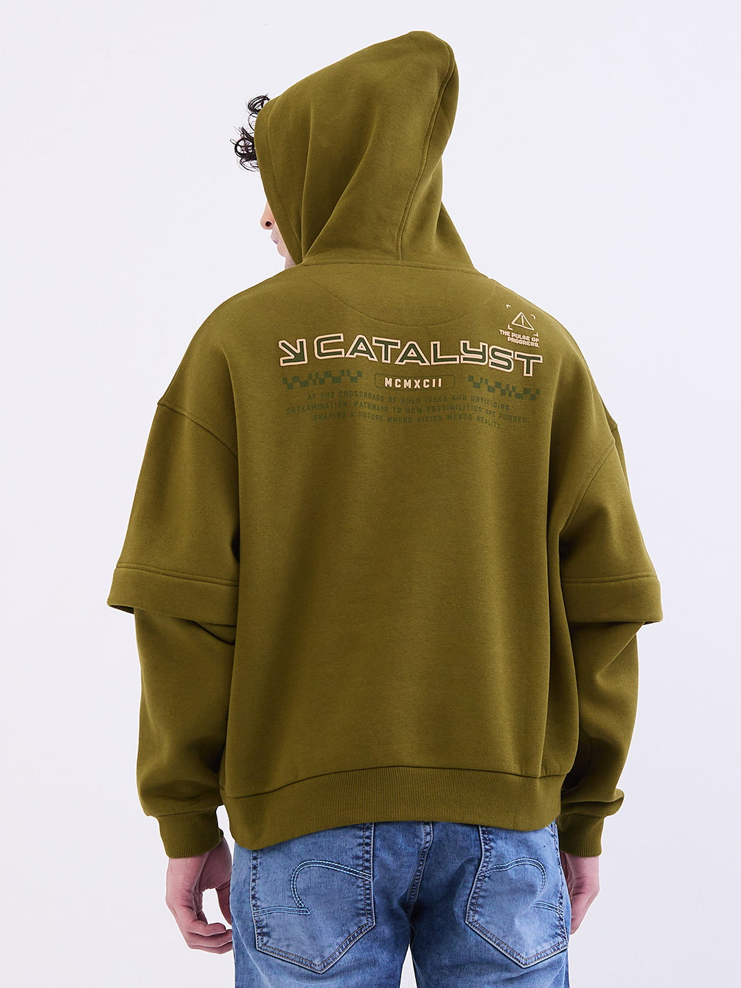 Spykar Avocado Green Regular Fit Casual Sweatshirts For Men