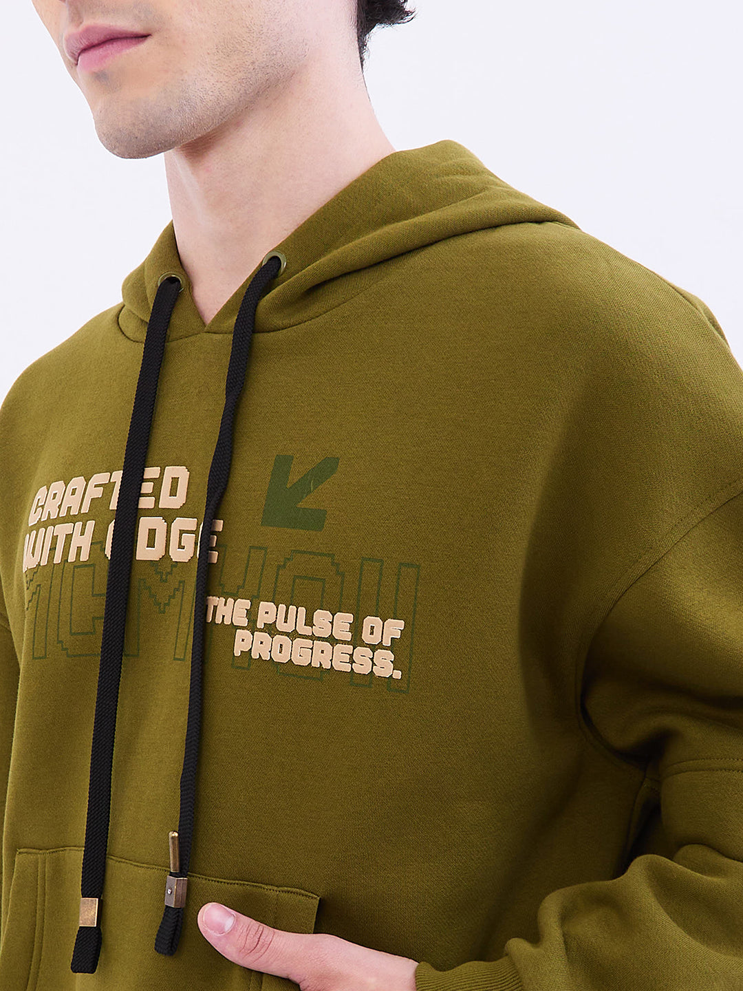 Spykar Avocado Green Regular Fit Casual Sweatshirts For Men