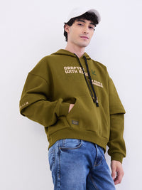 Men Sweatshirt Green Regular Fit