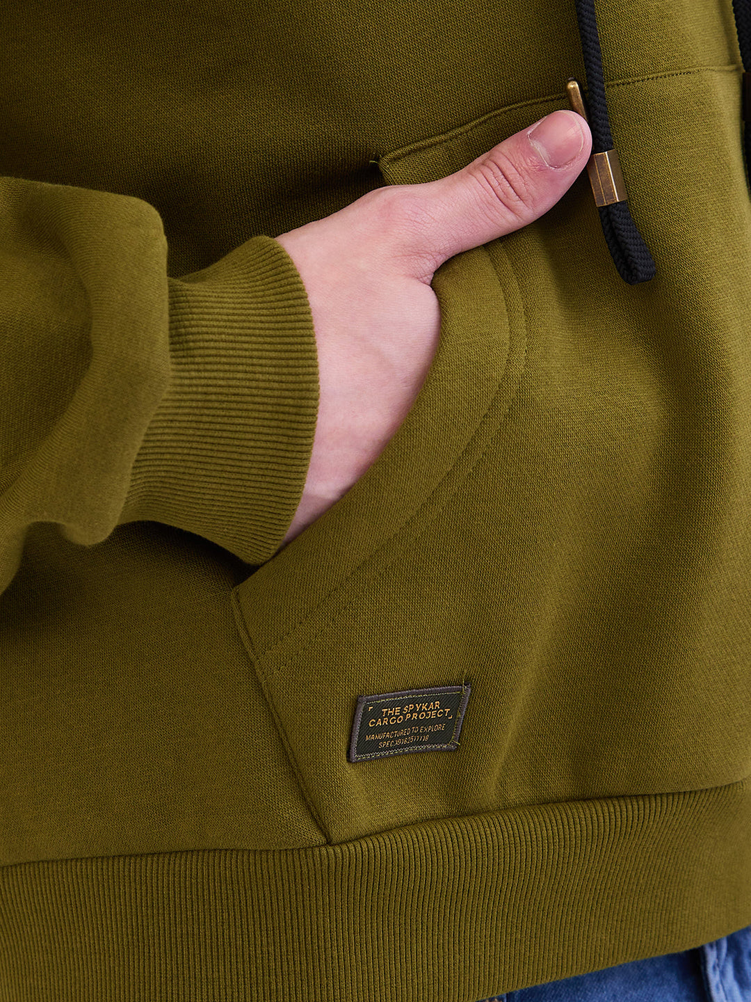 Spykar Avocado Green Regular Fit Casual Sweatshirts For Men
