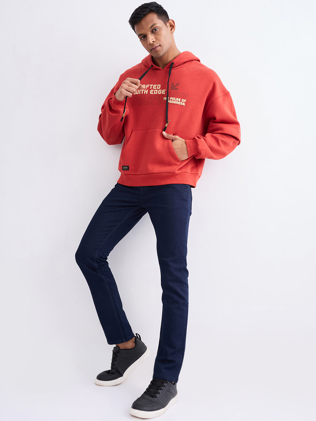 Spykar Brick Red Regular Fit Casual Sweatshirts For Men