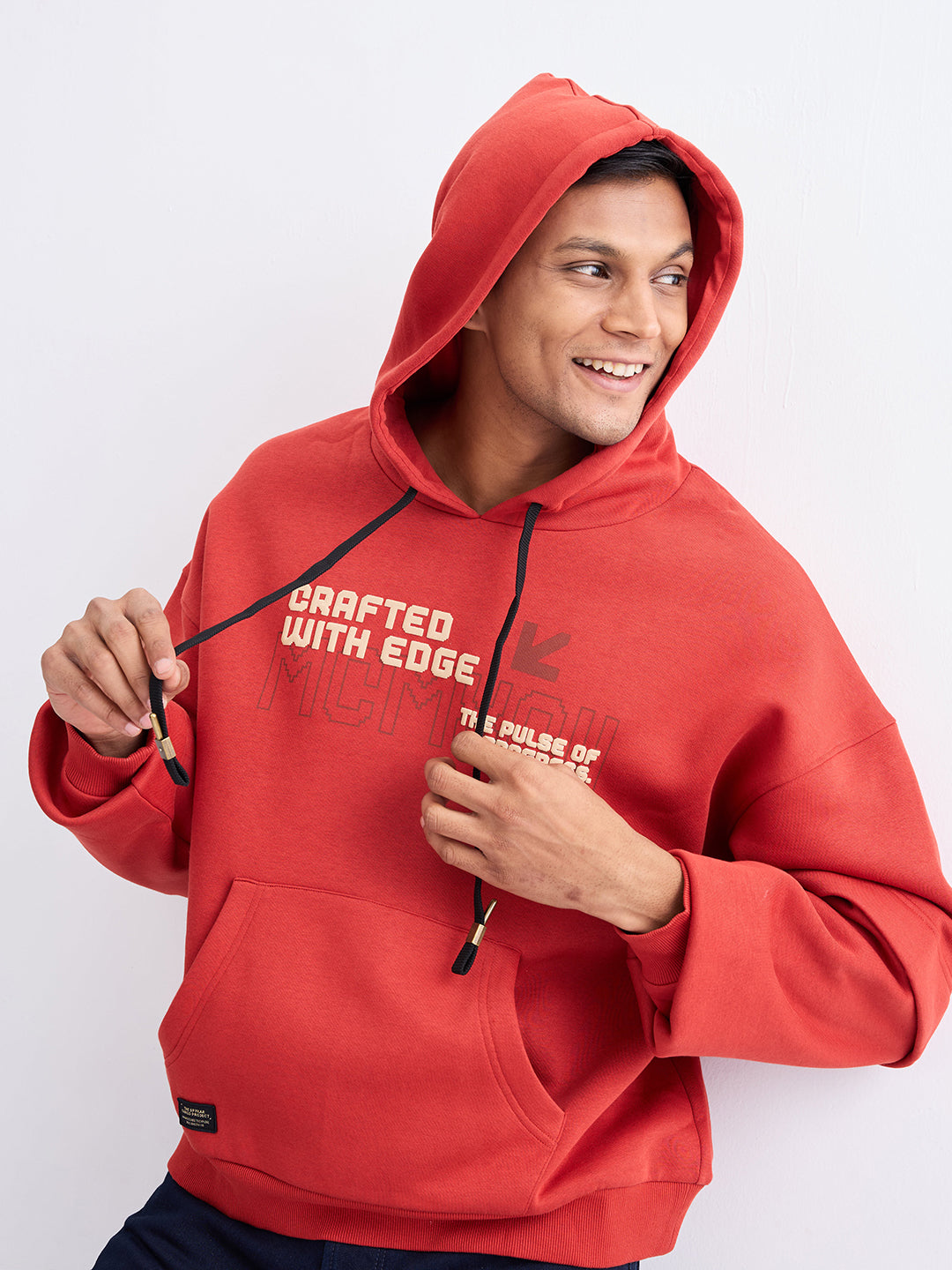 Spykar Brick Red Regular Fit Casual Sweatshirts For Men