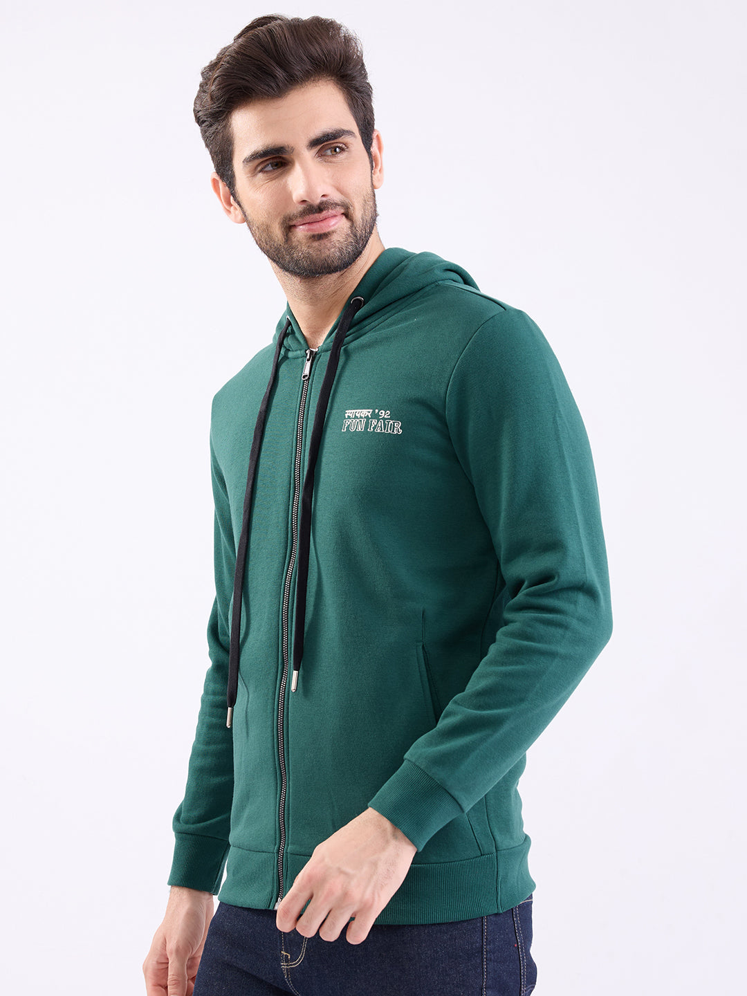 Spykar Botanical Green Regular Fit Casual Sweatshirts For Men