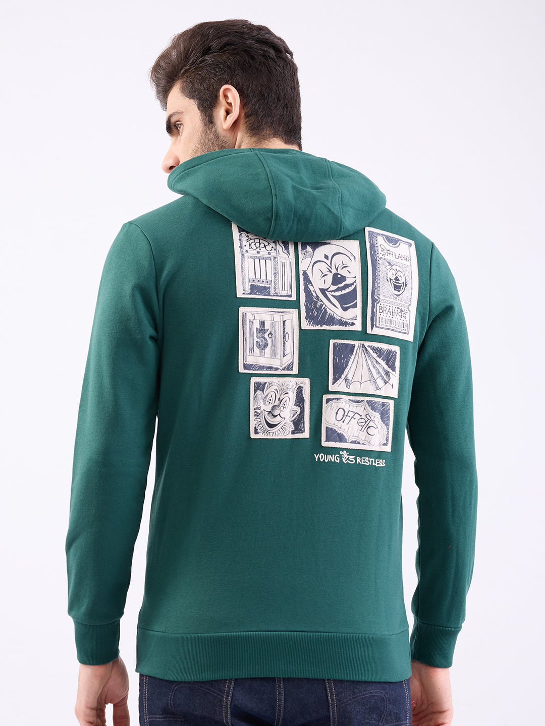 Spykar Botanical Green Regular Fit Casual Sweatshirts For Men