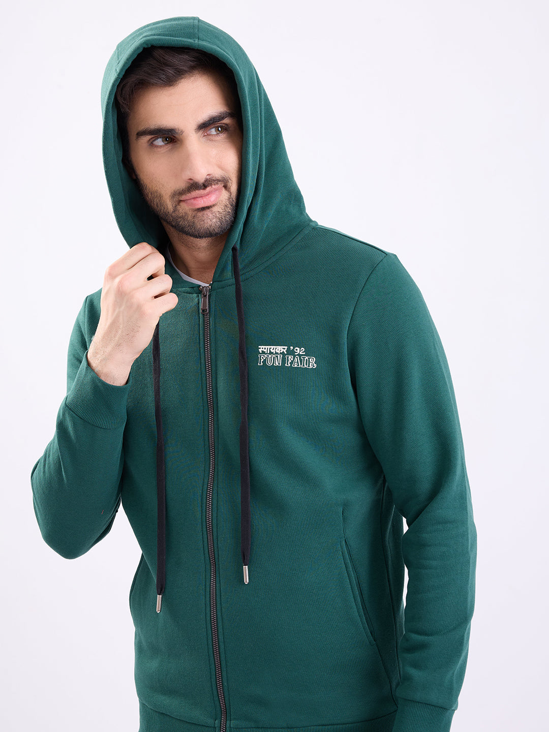 Spykar Botanical Green Regular Fit Casual Sweatshirts For Men