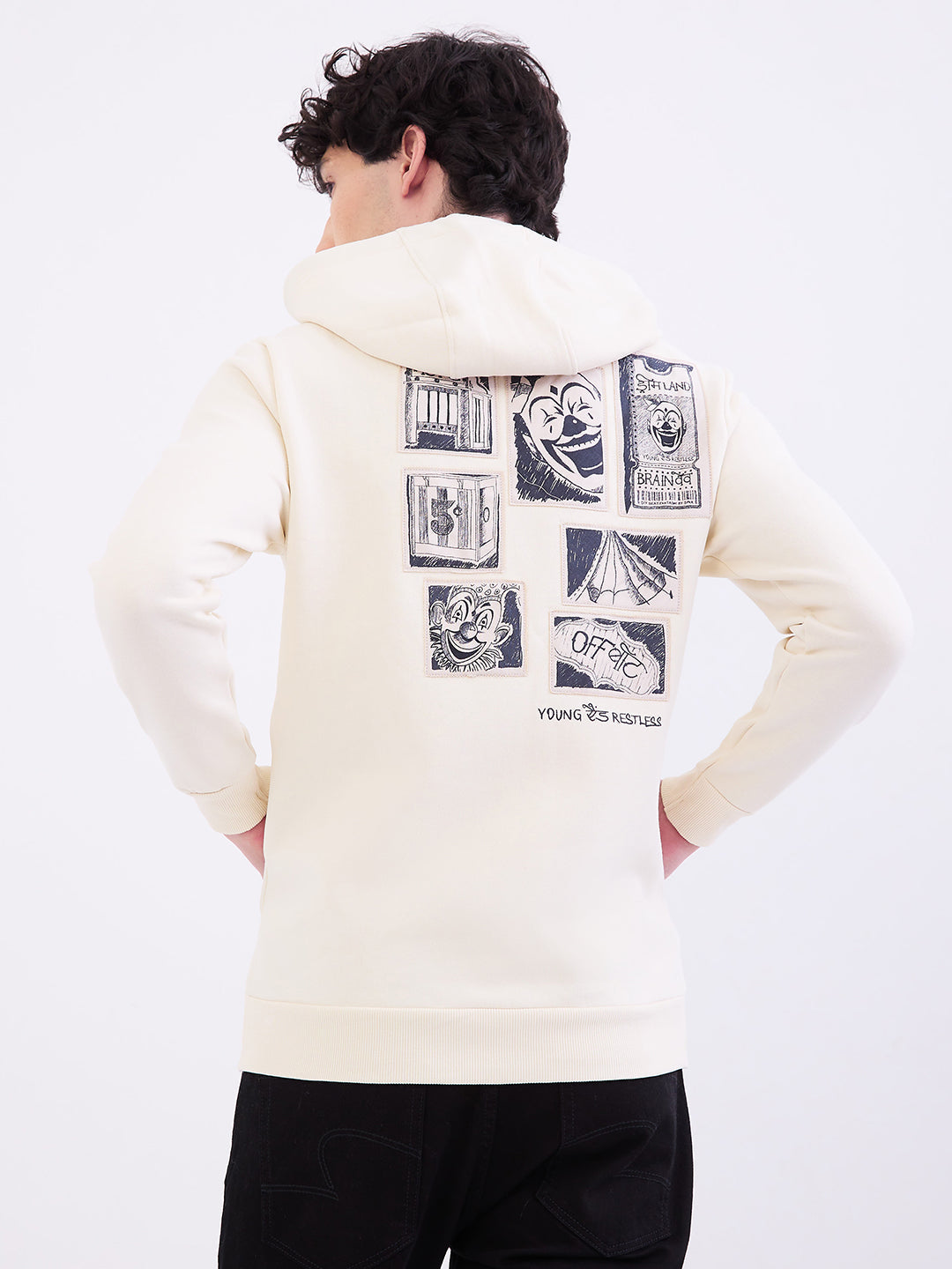 Spykar Off White Regular Fit Casual Sweatshirts For Men