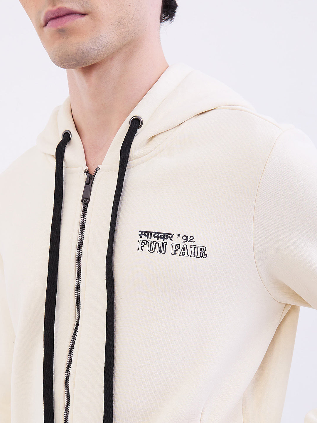 Spykar Off White Regular Fit Casual Sweatshirts For Men