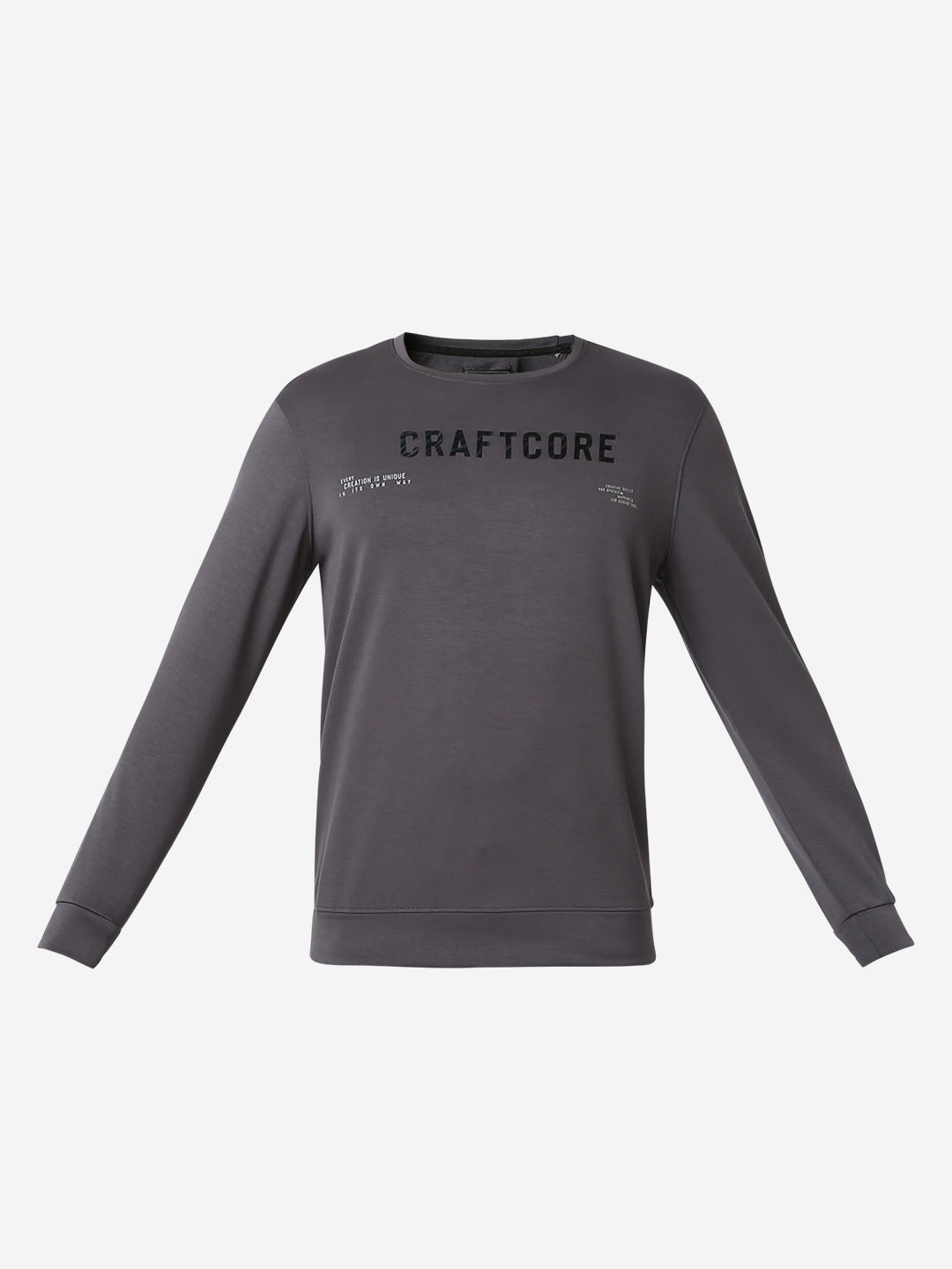 Spykar Slate Grey Slim Fit Full Sleeves Sweatshirt For Men