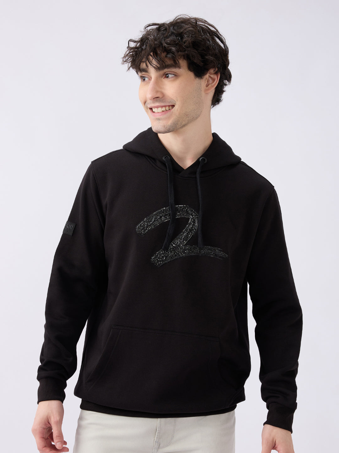 Spykar Black Regular Fit Casual Sweatshirts For Men