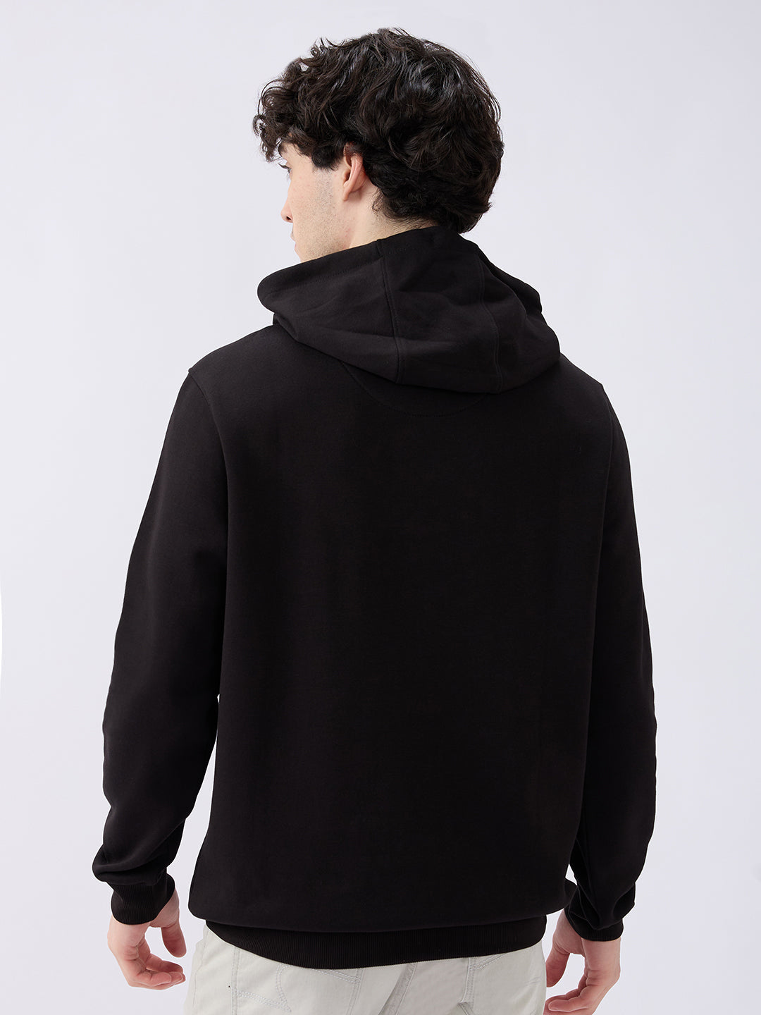 Spykar Black Regular Fit Casual Sweatshirts For Men