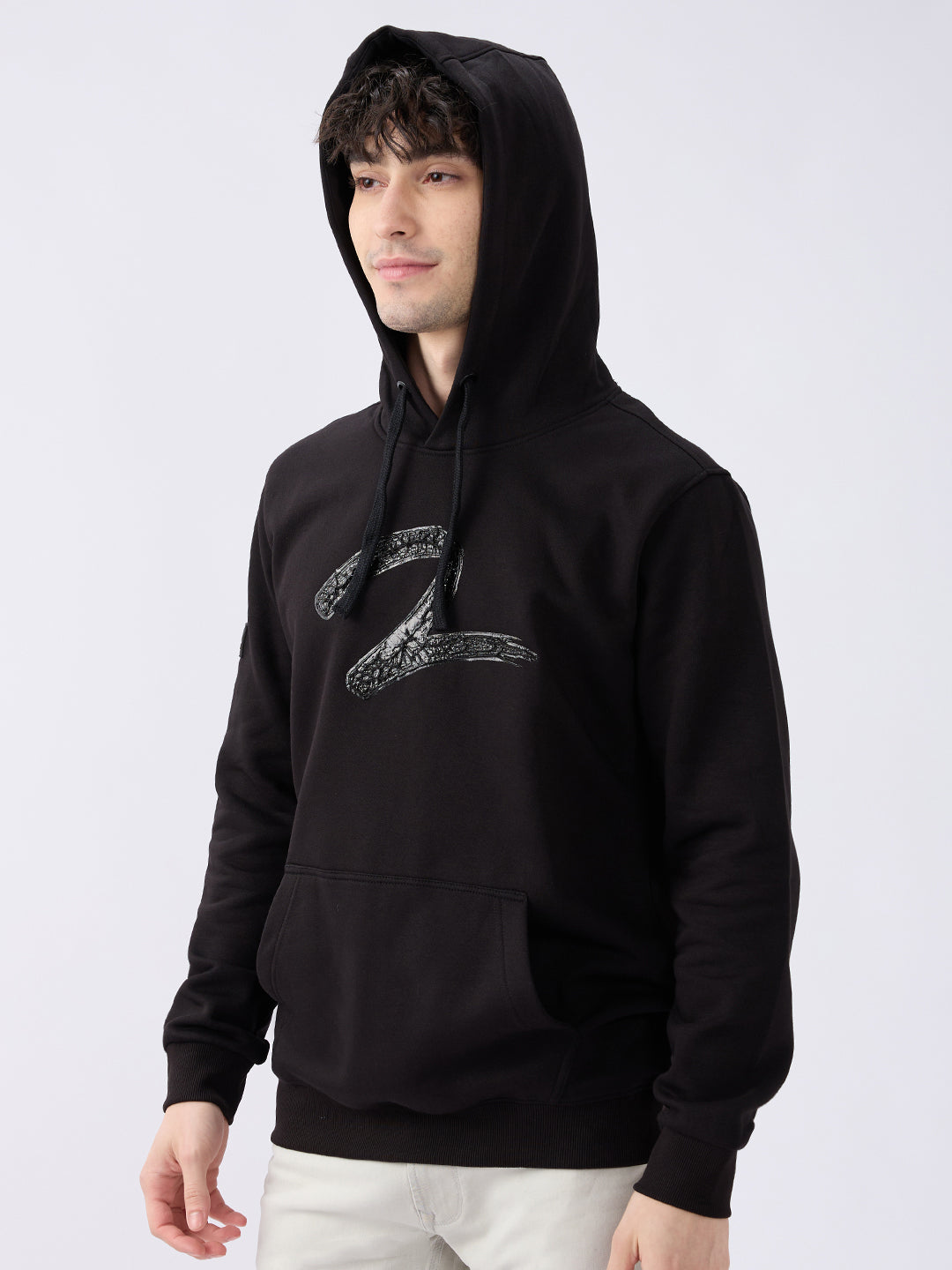 Spykar Black Regular Fit Casual Sweatshirts For Men