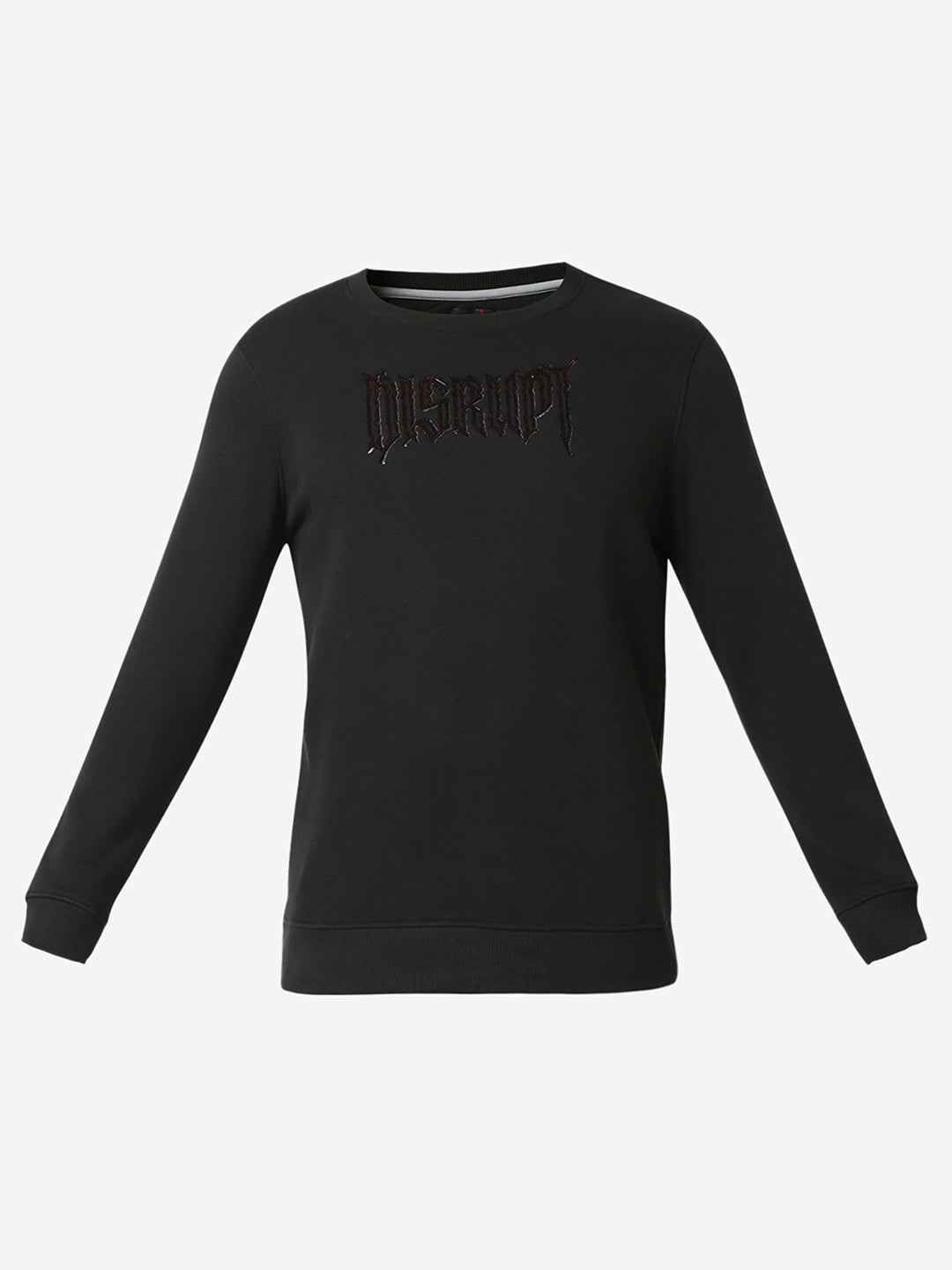 Spykar Black Slim Fit Full Sleeves Sweatshirt For Men