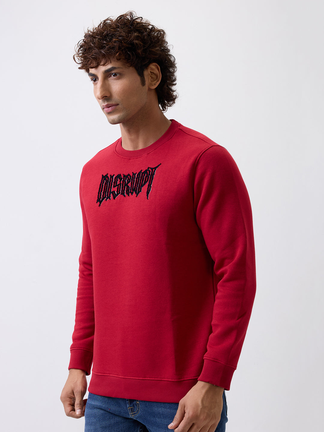 Spykar Deep Red Slim Fit Casual Sweatshirts For Men