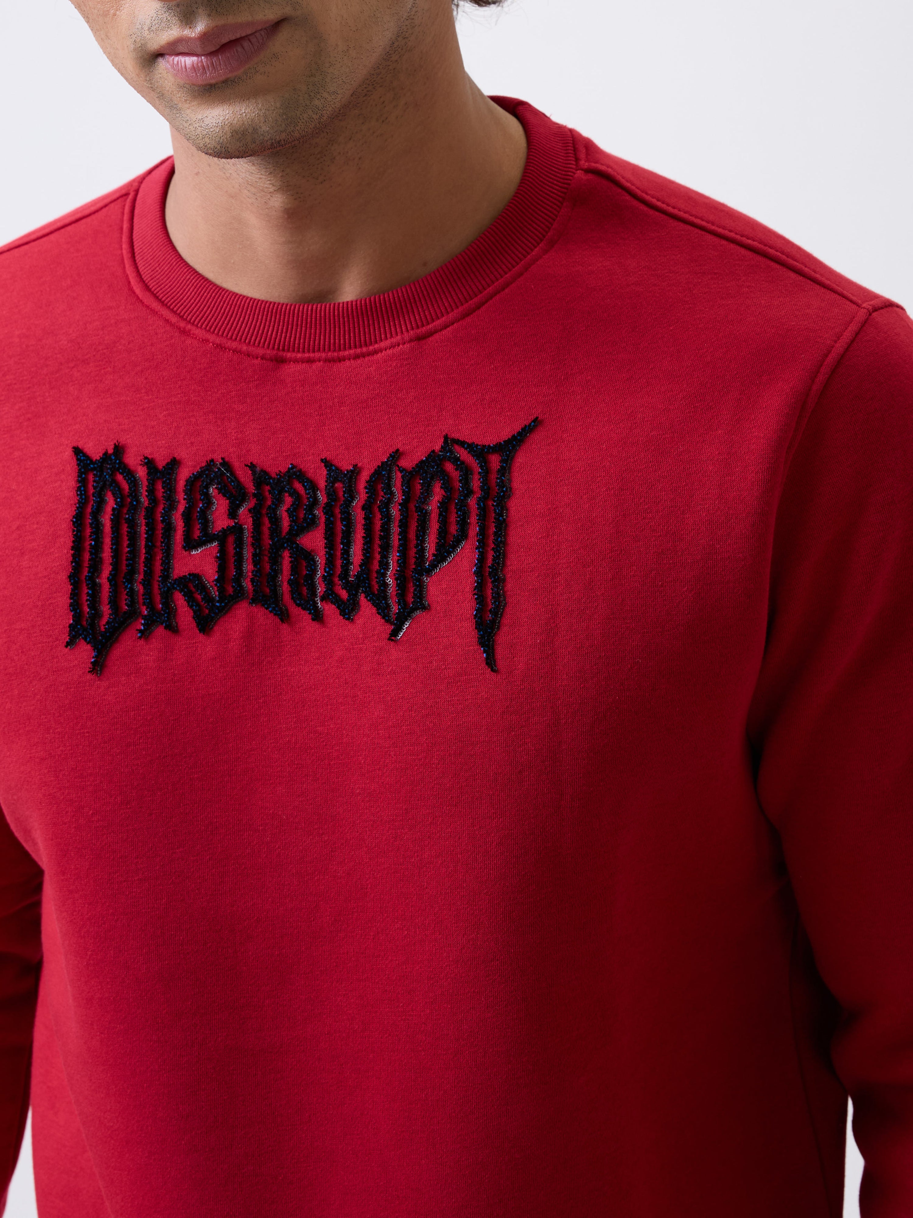 Spykar Deep Red Slim Fit Casual Sweatshirts For Men