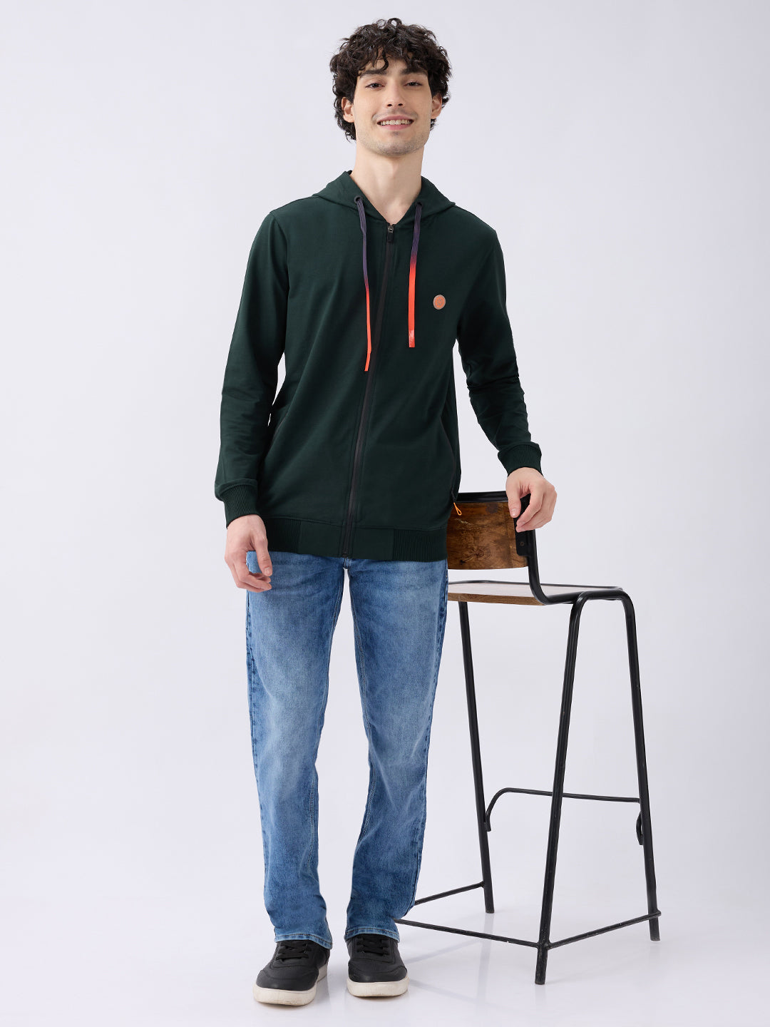 Spykar Bottle Green Regular Fit Casual Sweatshirts For Men