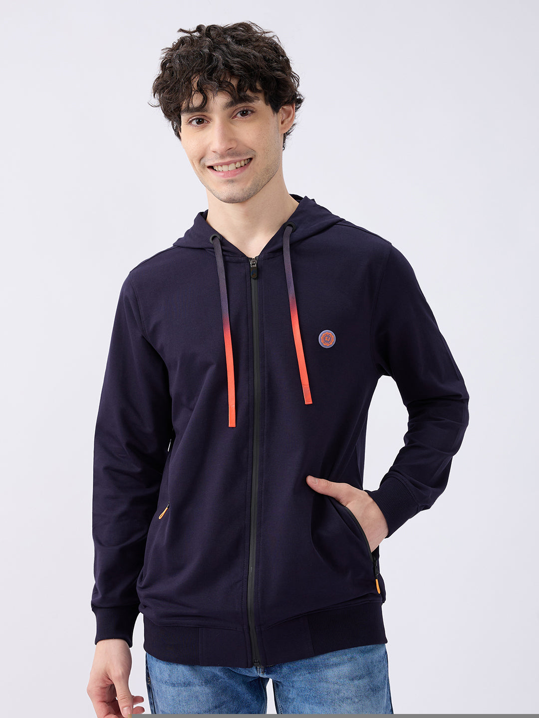 Spykar Navy Blue Regular Fit Casual Sweatshirts For Men
