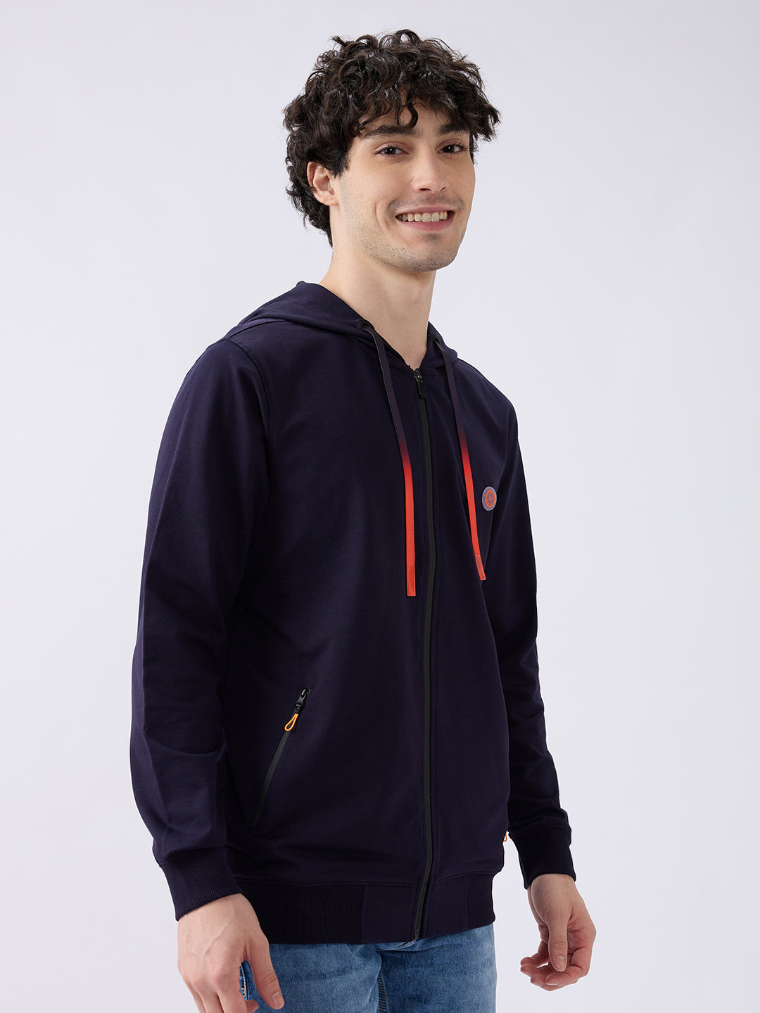 Spykar Navy Blue Regular Fit Casual Sweatshirts For Men