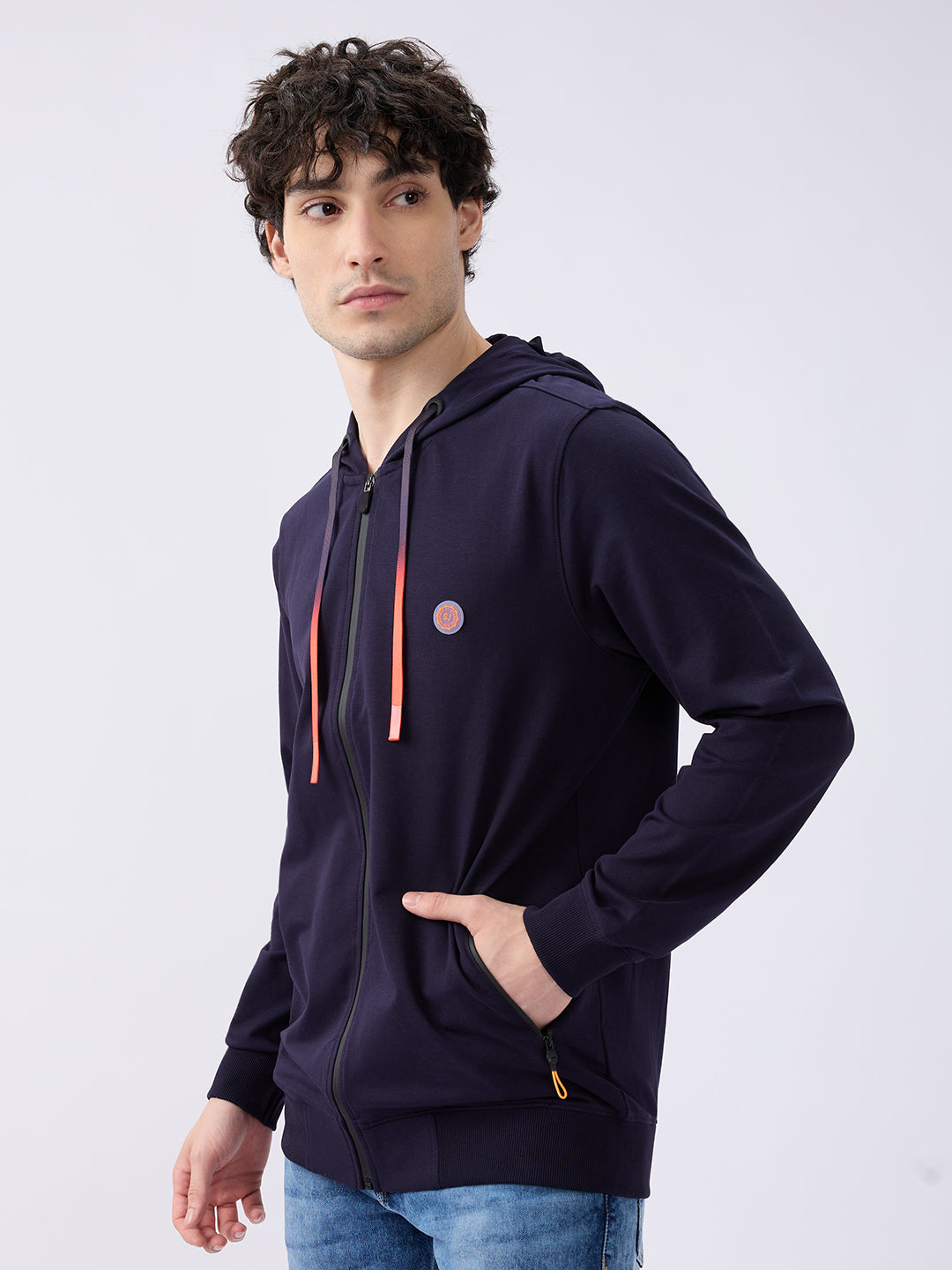 Spykar Navy Blue Regular Fit Casual Sweatshirts For Men