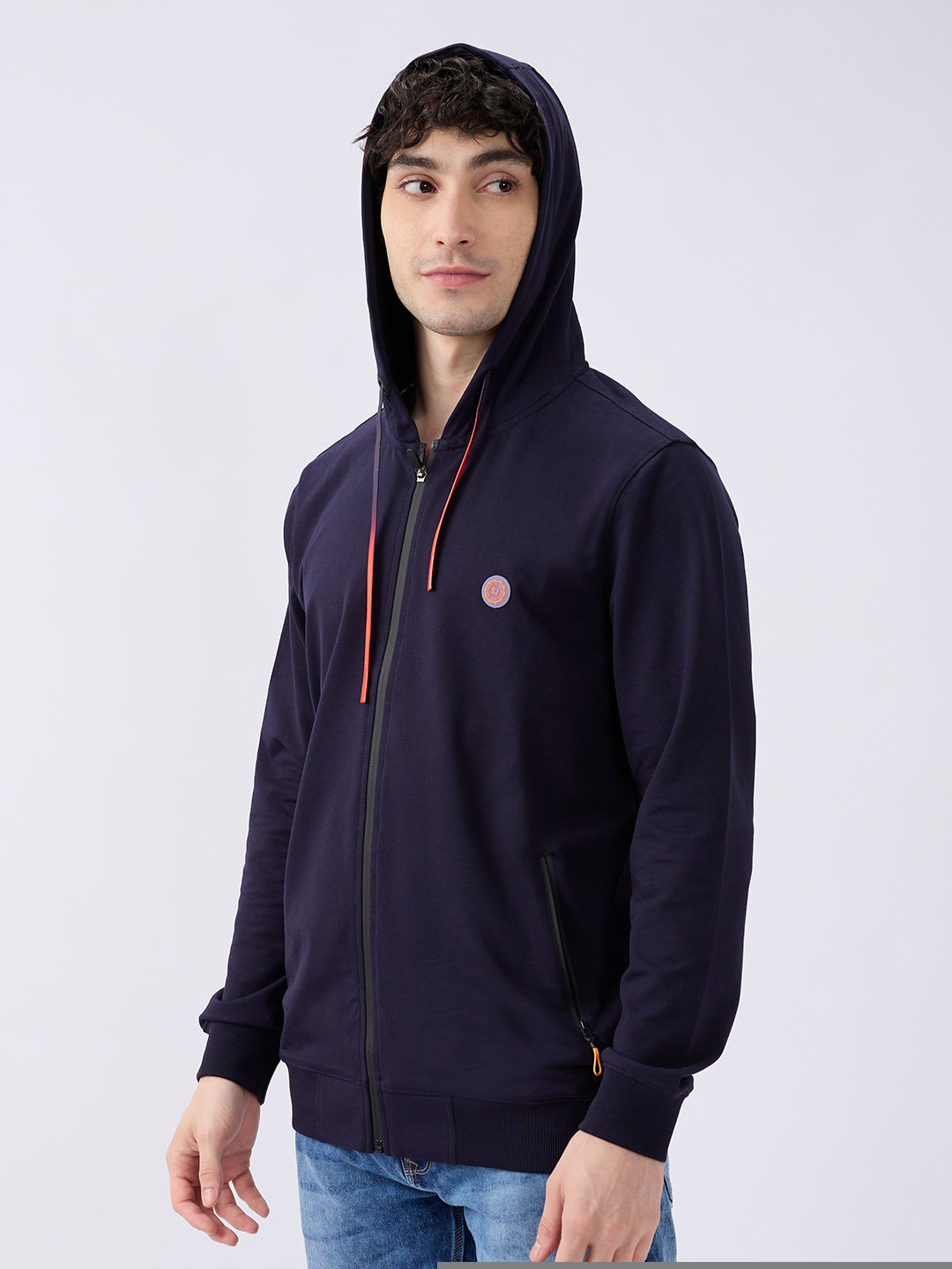 Spykar Navy Blue Regular Fit Casual Sweatshirts For Men