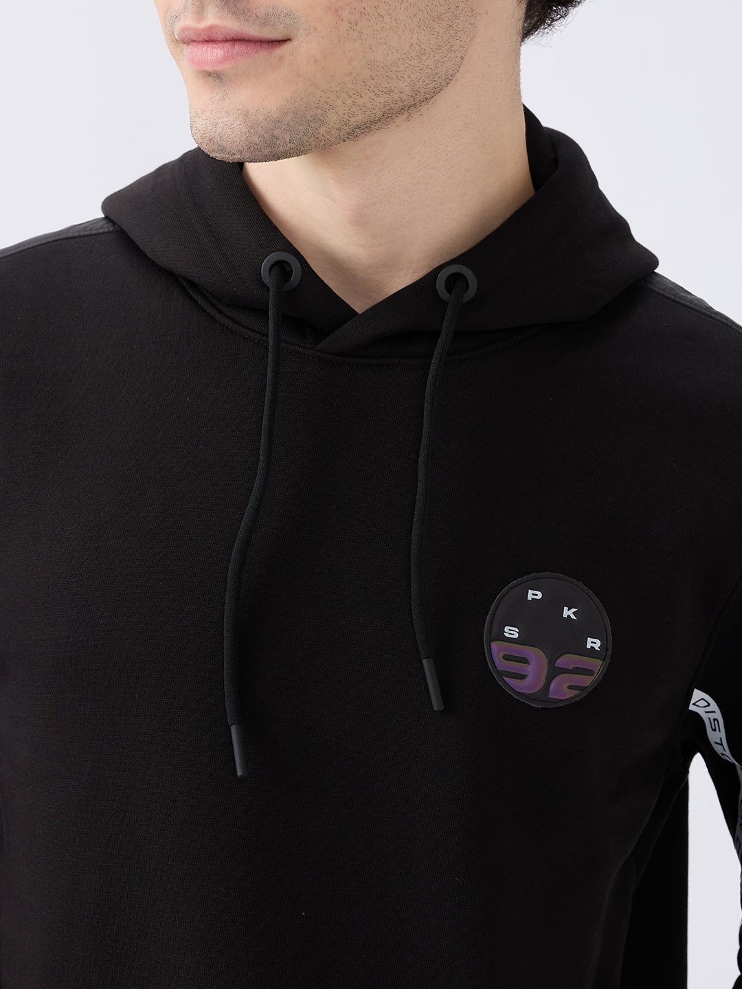 Spykar Solid Black Regular Fit Sweatshirts For Men