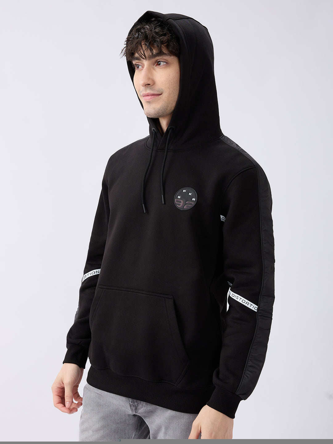 Spykar Solid Black Regular Fit Sweatshirts For Men