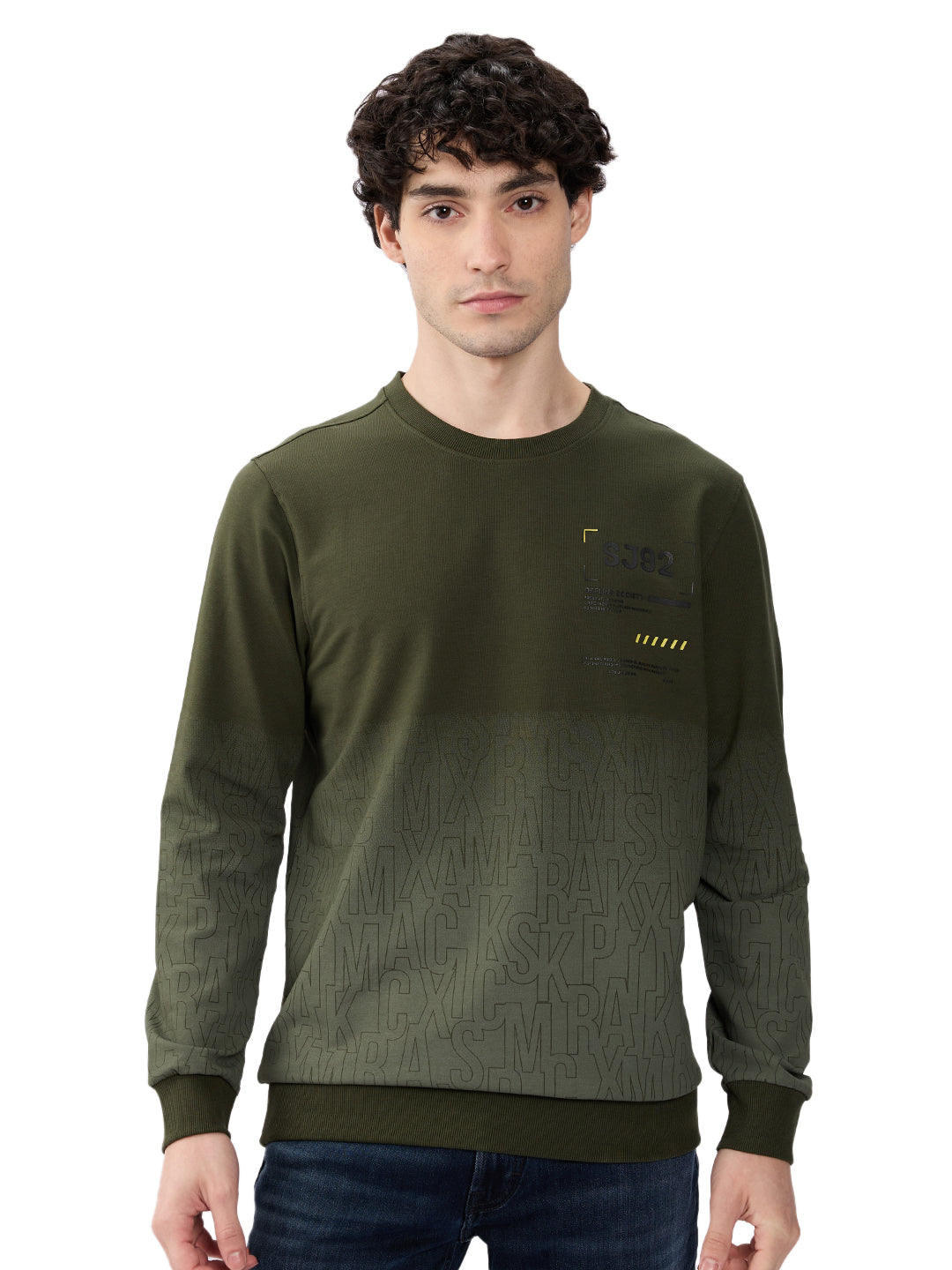 Spykar Solid Rifle Green Slim Fit Sweatshirts For Men