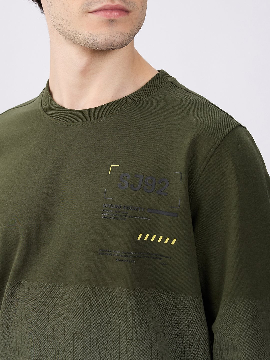 Spykar Solid Rifle Green Slim Fit Sweatshirts For Men