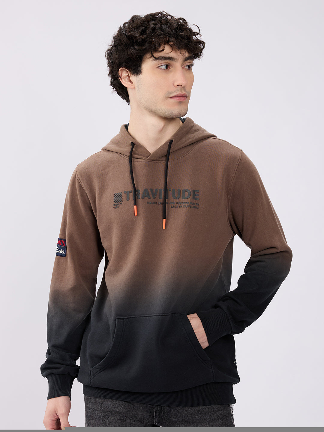 Spykar Dusty Khaki Regular Fit Casual Sweatshirts For Men