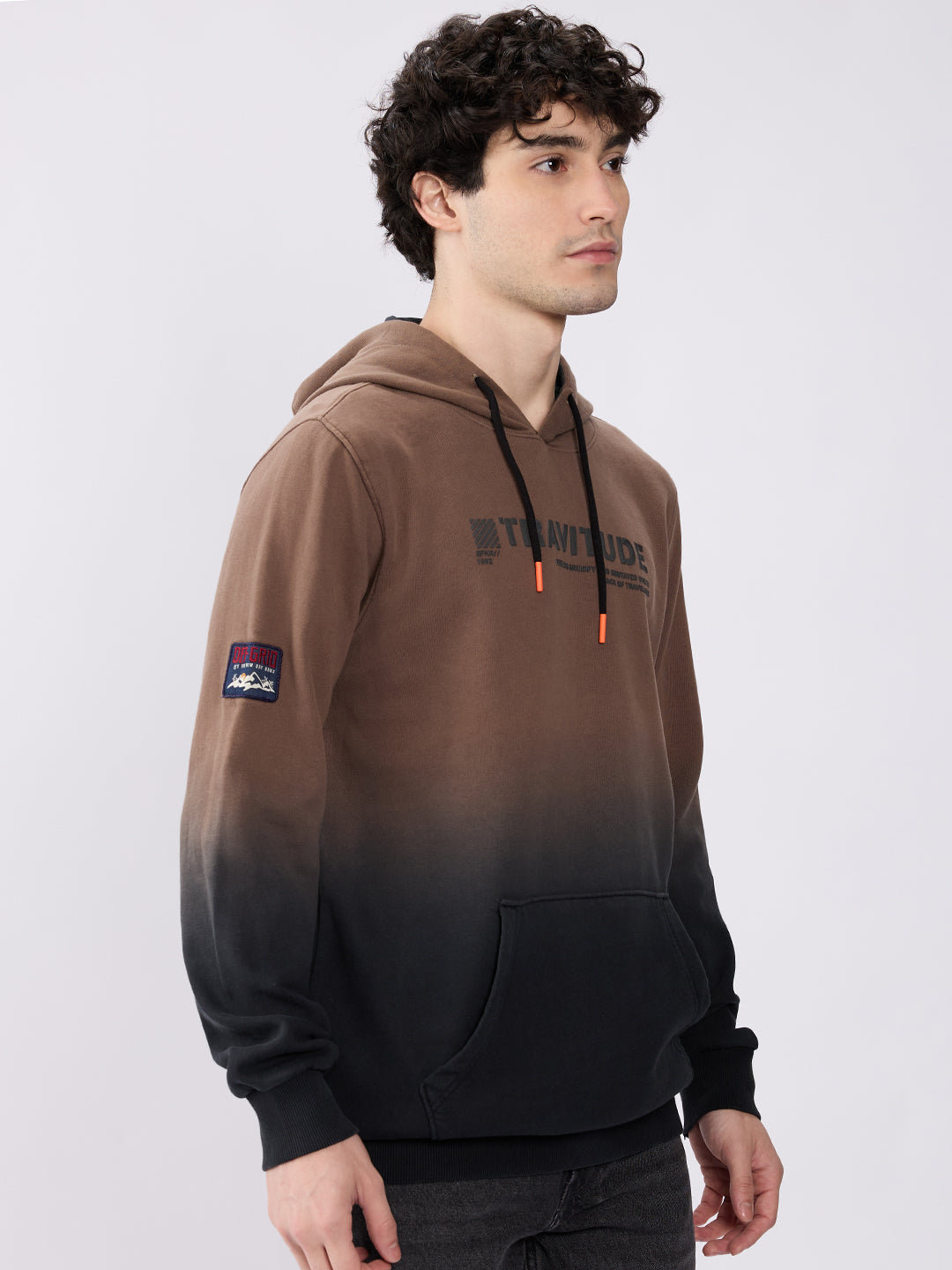 Spykar Dusty Khaki Regular Fit Casual Sweatshirts For Men