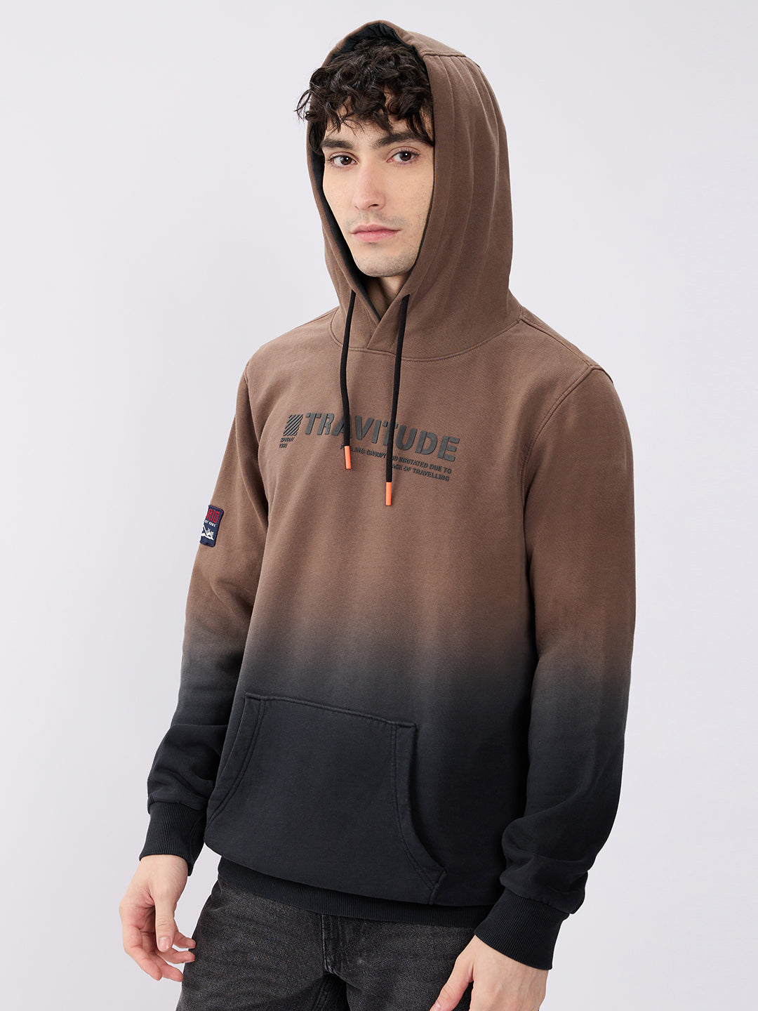 Spykar Dusty Khaki Regular Fit Casual Sweatshirts For Men