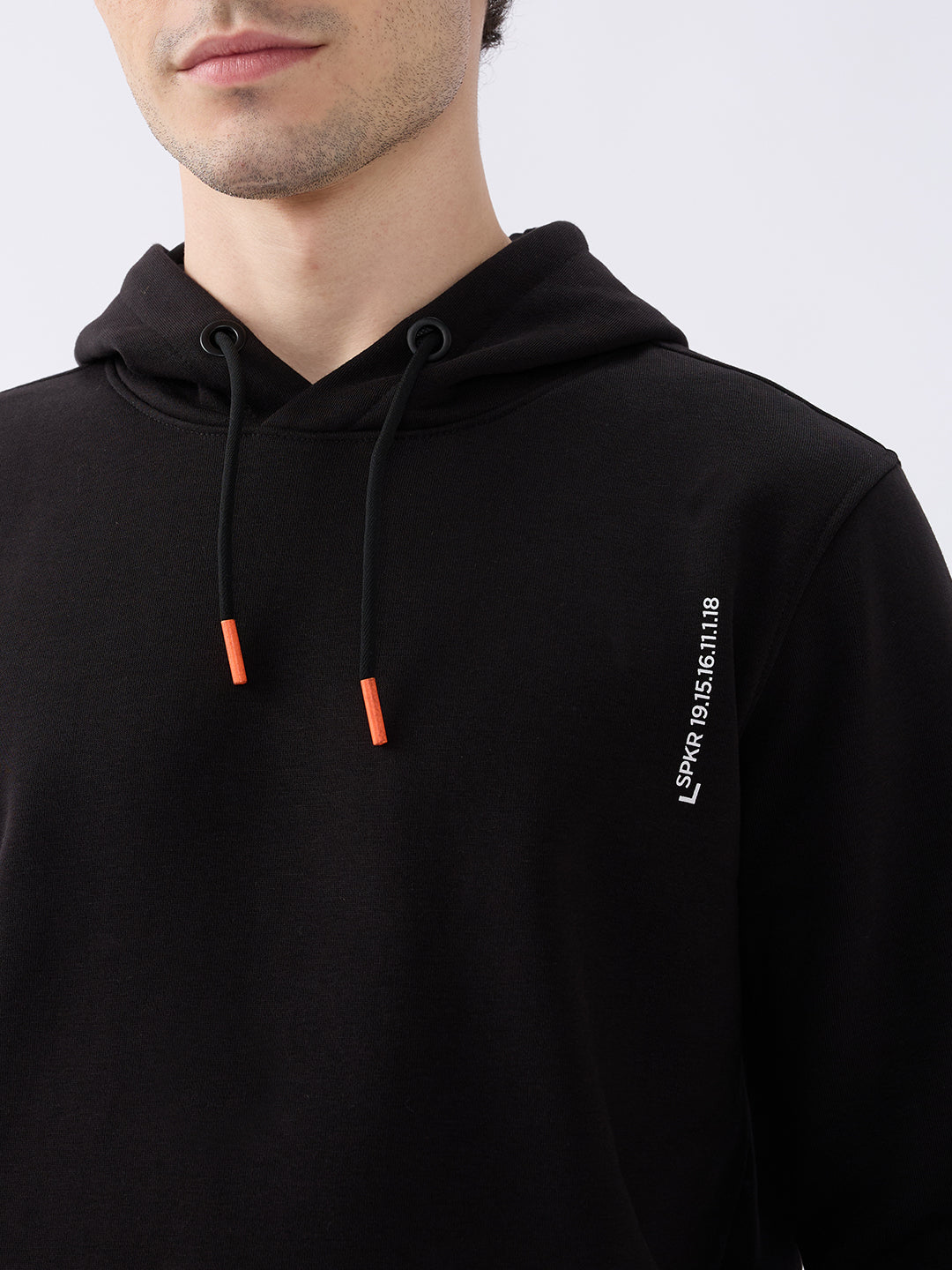 Spykar Solid Black Regular Fit Sweatshirts For Men