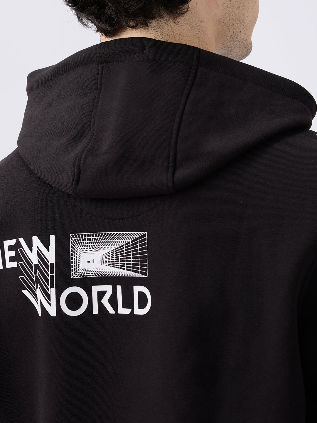 Spykar Solid Black Regular Fit Sweatshirts For Men