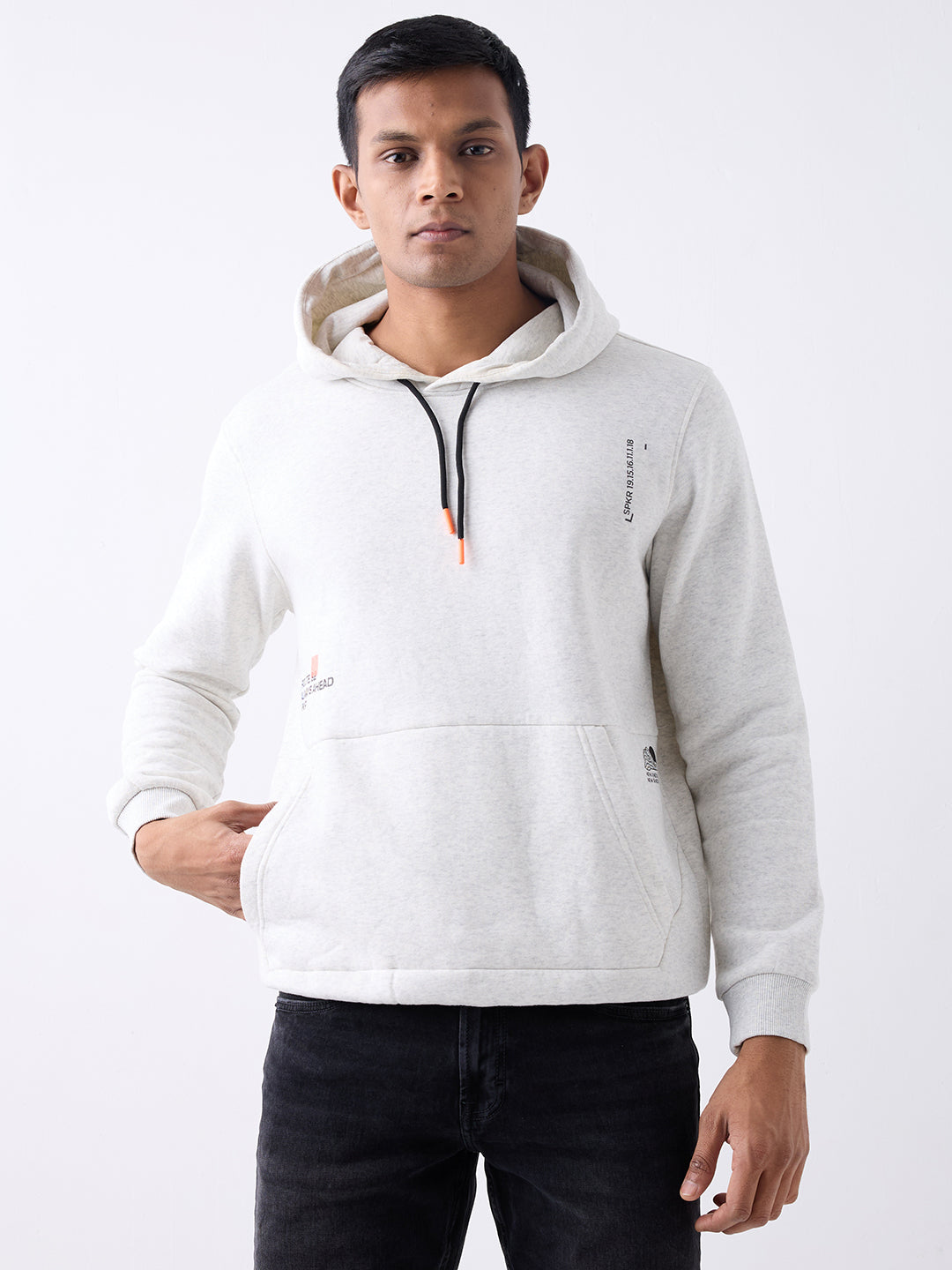 Spykar Ecru Regular Fit Casual Sweatshirts For Men