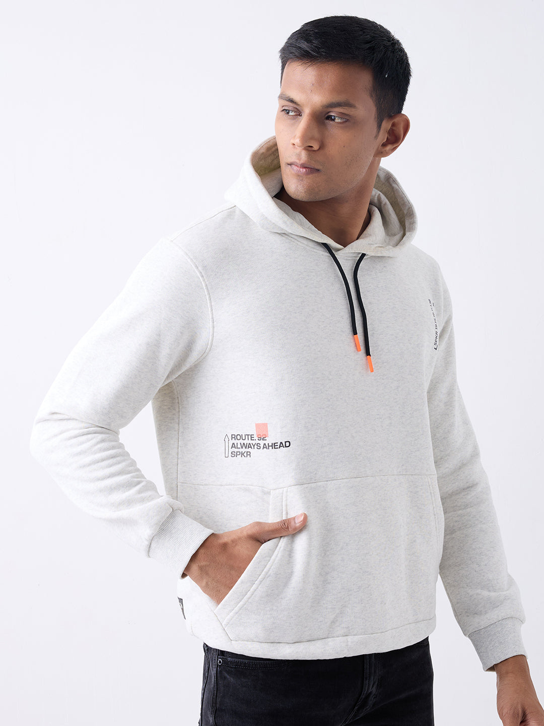 Spykar Ecru Regular Fit Casual Sweatshirts For Men
