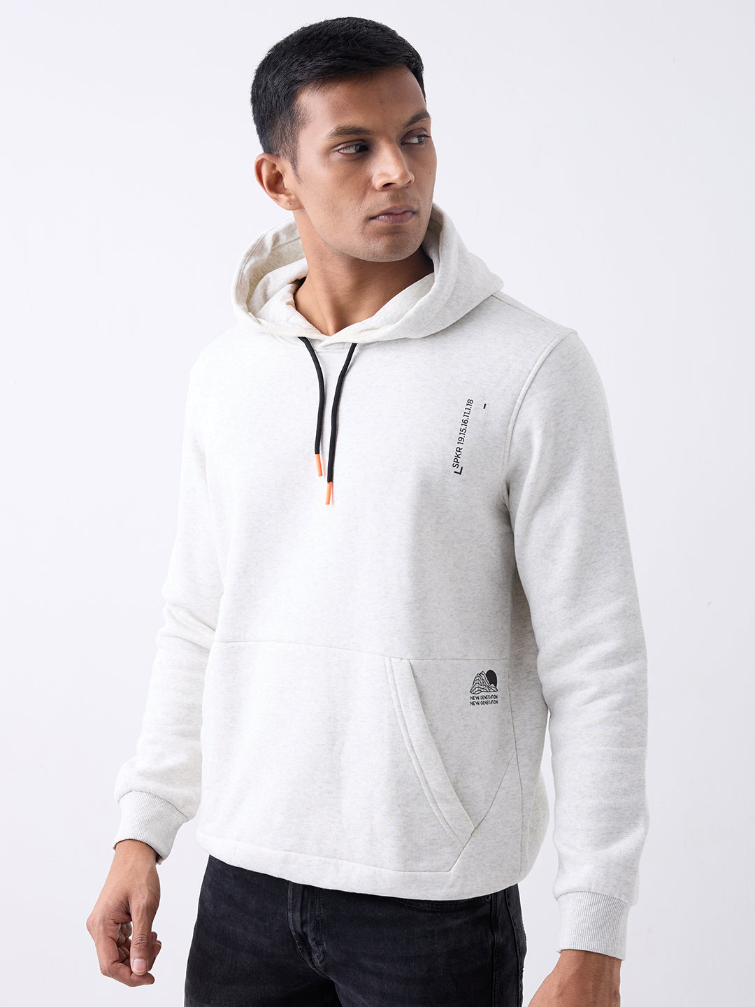 Spykar Ecru Regular Fit Casual Sweatshirts For Men
