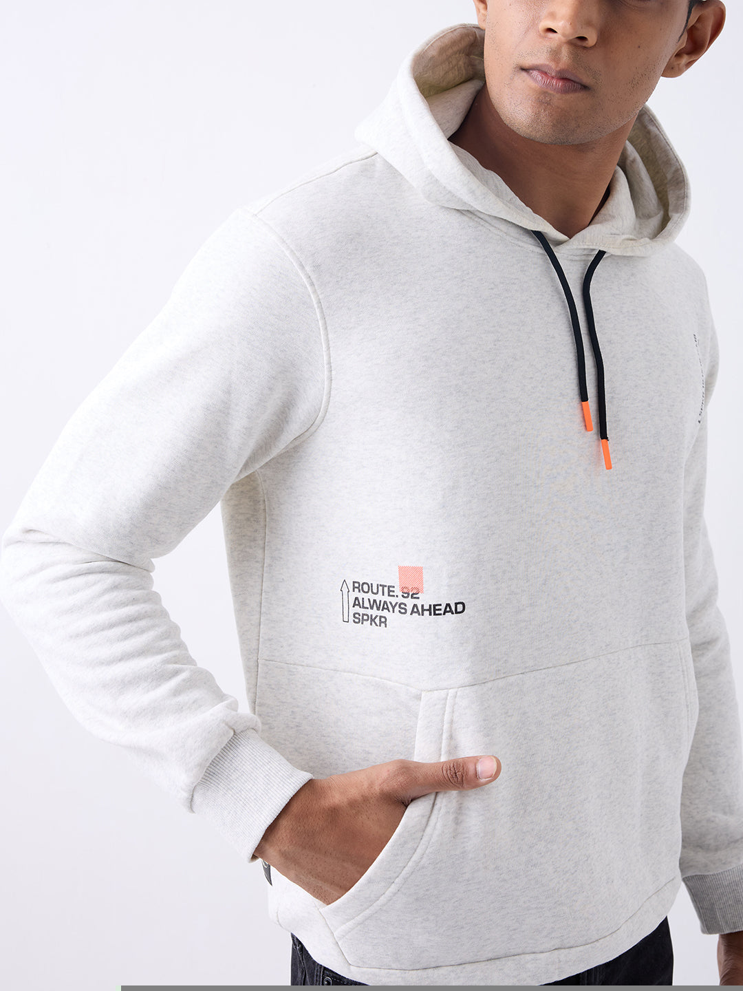 Spykar Ecru Regular Fit Casual Sweatshirts For Men