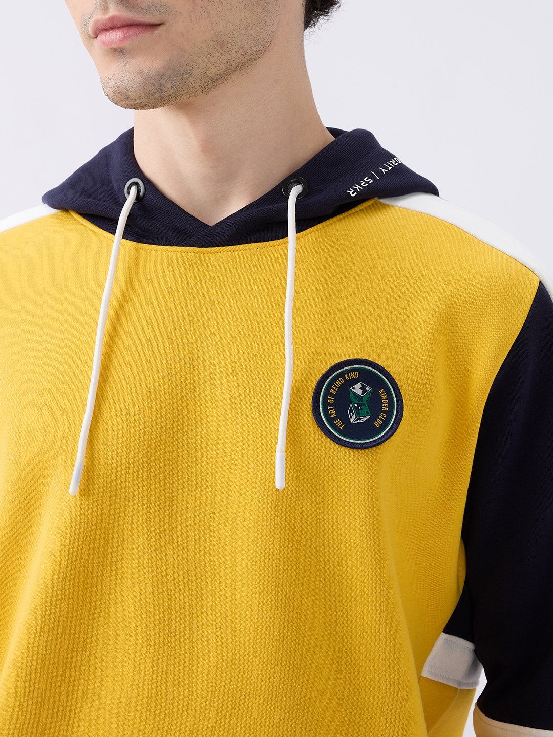 Spykar Solid Chrome Yellow Regular Fit Sweatshirts For Men