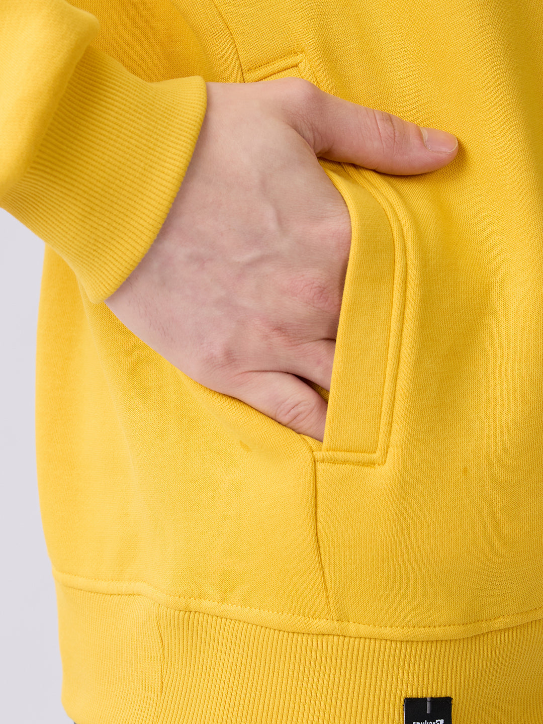 Spykar Solid Chrome Yellow Regular Fit Sweatshirts For Men