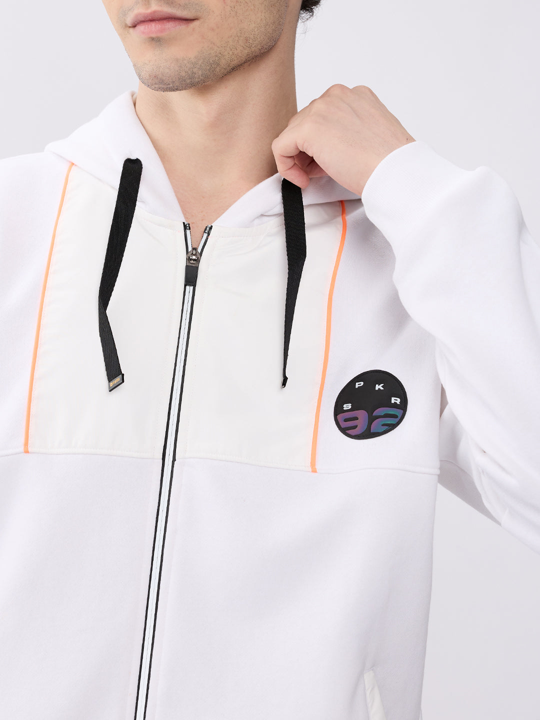 Spykar Solid White Regular Fit Sweatshirts For Men