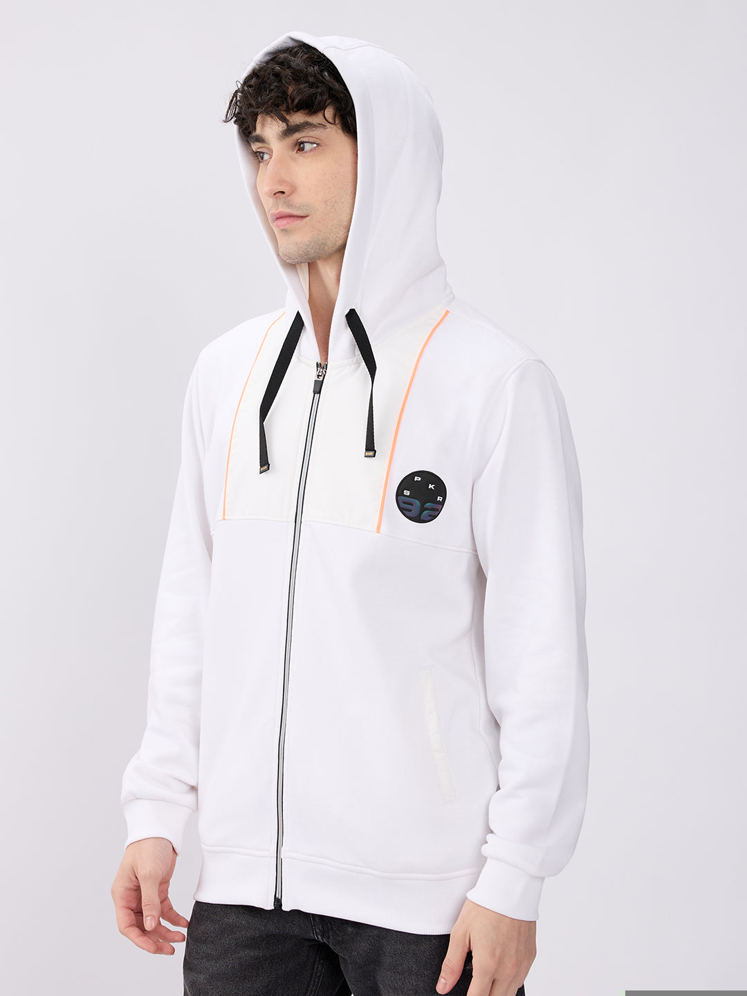 Spykar Solid White Regular Fit Sweatshirts For Men