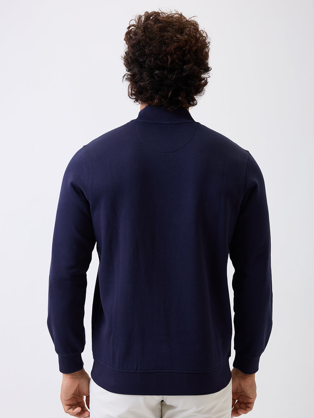 Spykar Navy Blue Regular Fit Casual Sweatshirts For Men