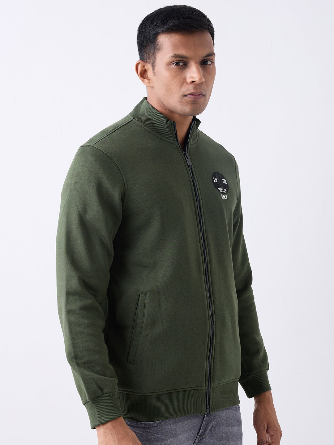 Spykar Rifle Green Regular Fit Casual Sweatshirts For Men
