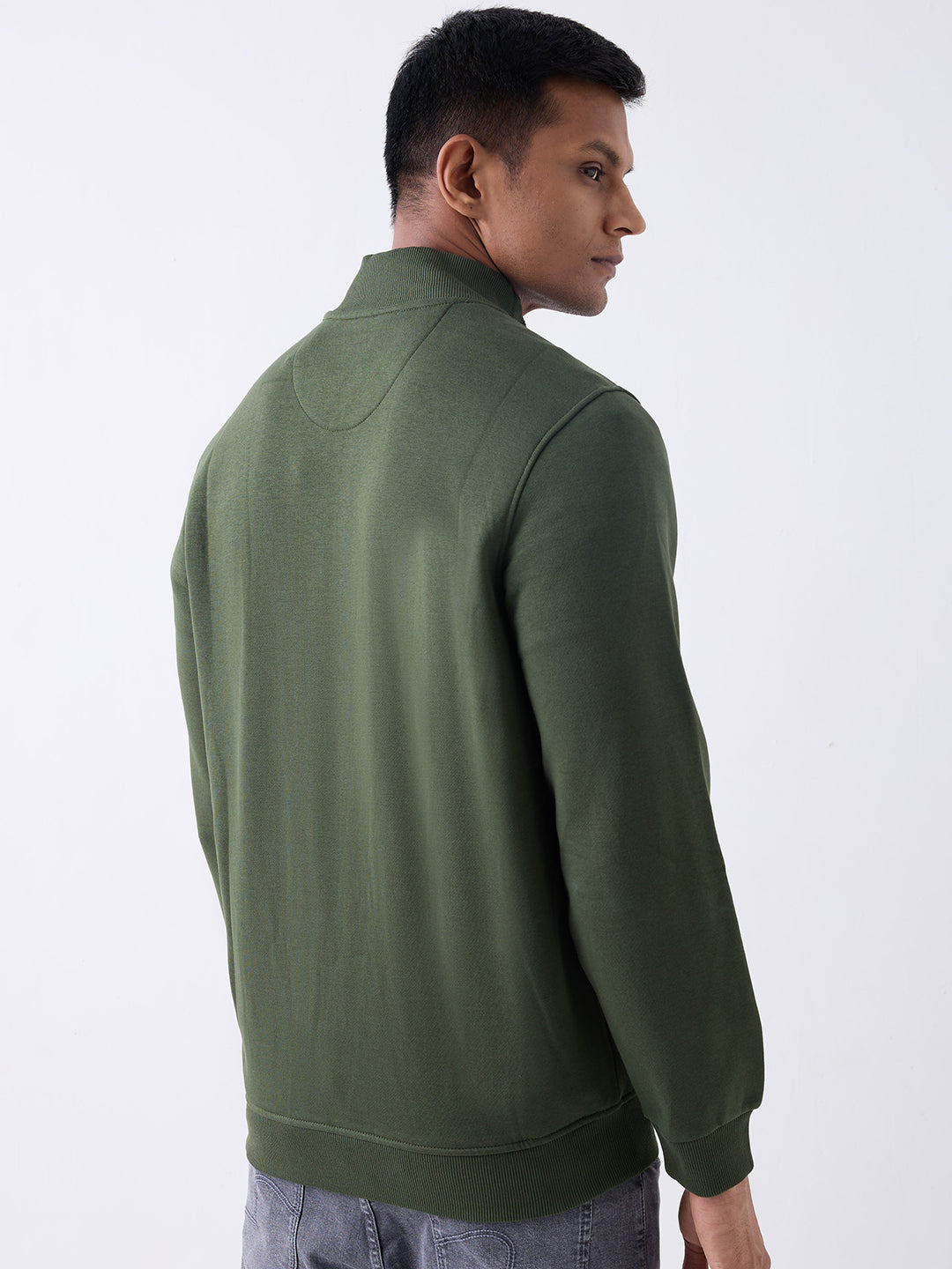 Spykar Rifle Green Regular Fit Casual Sweatshirts For Men