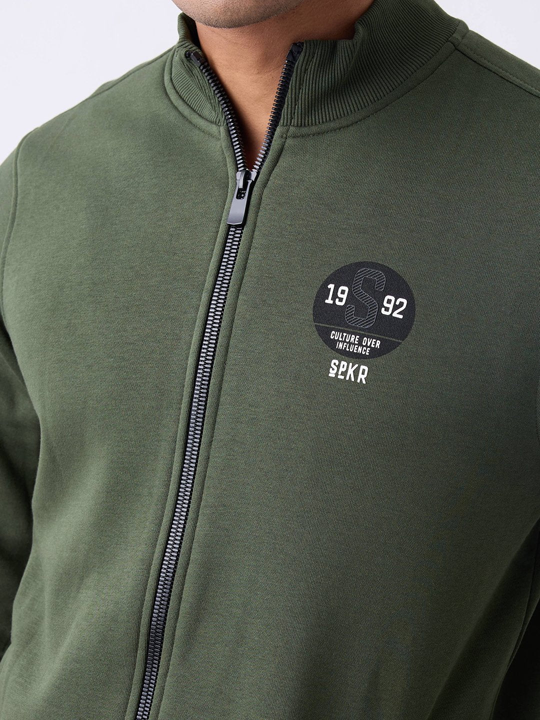 Spykar Rifle Green Regular Fit Casual Sweatshirts For Men