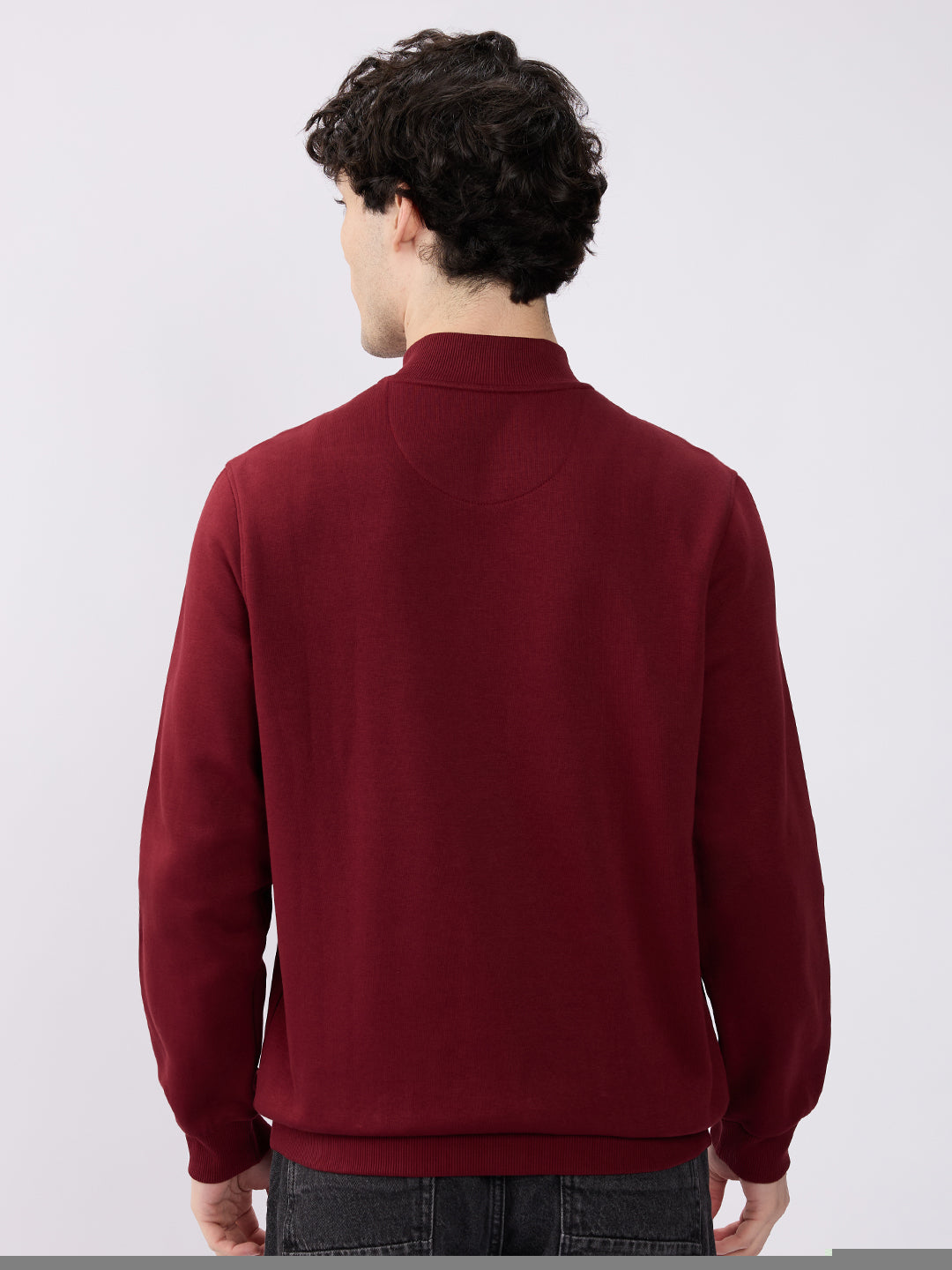 Spykar Wine Red Regular Fit Casual Sweatshirts For Men