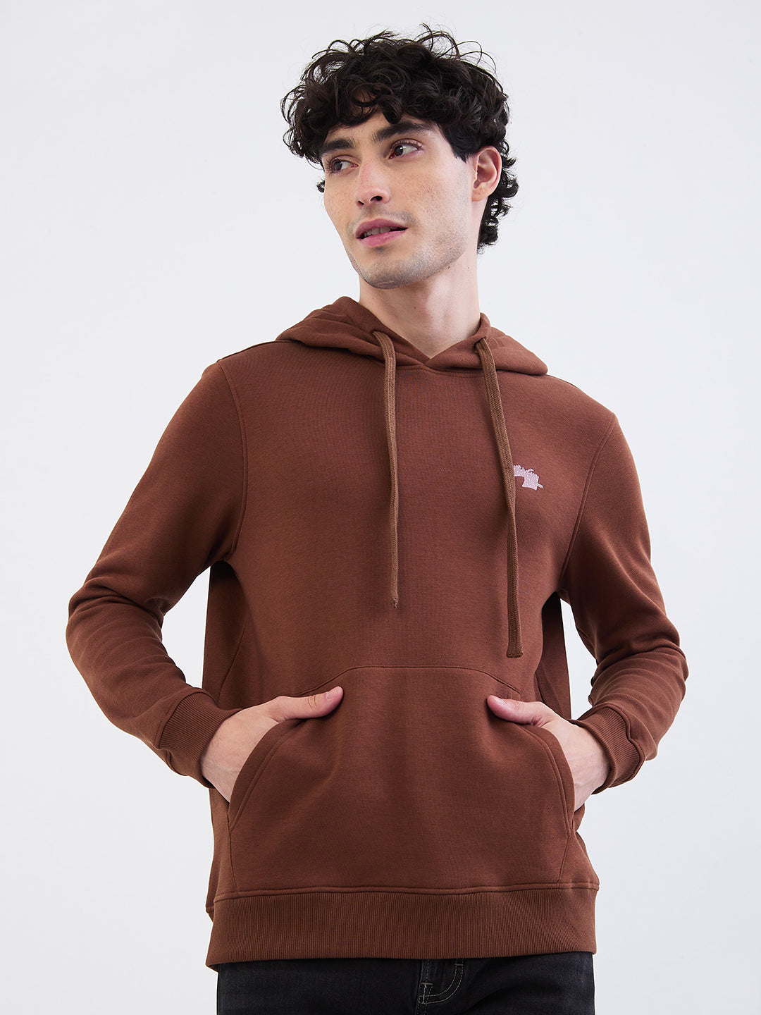 Spykar Bison Brown Regular Fit Casual Sweatshirts For Men