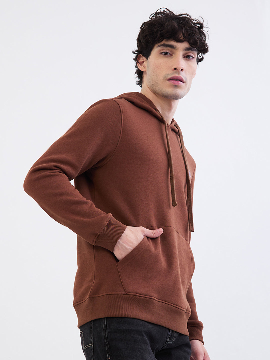 Spykar Bison Brown Regular Fit Casual Sweatshirts For Men