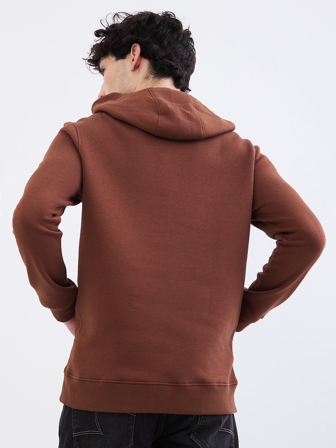Spykar Bison Brown Regular Fit Casual Sweatshirts For Men